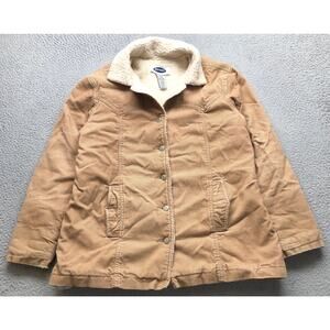 Vintage Old Navy Sherpa Lined Ranch Coat Corduroy Jacket Womens Large Brown